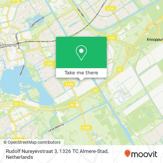 Rudolf Nureyevstraat 3, 1326 TC Almere-Stad Karte