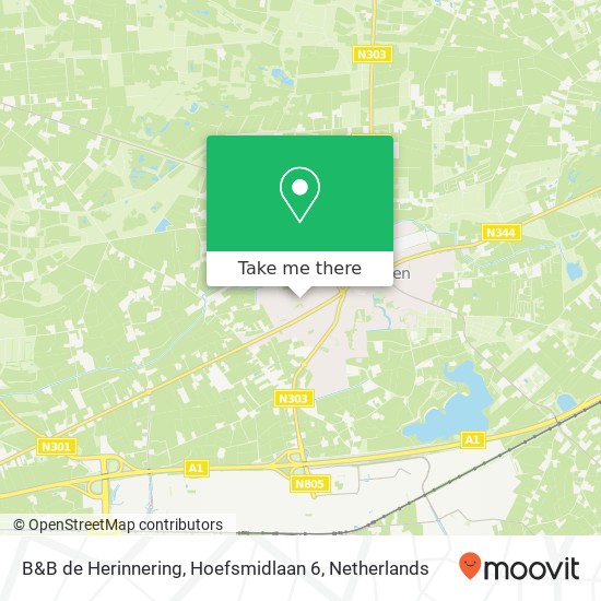 B&B de Herinnering, Hoefsmidlaan 6 map