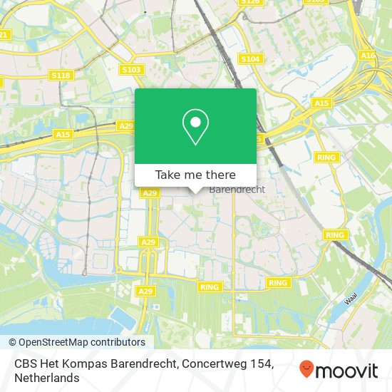 CBS Het Kompas Barendrecht, Concertweg 154 map