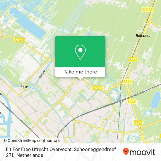 Fit For Free Utrecht Overvecht, Schooneggendreef 27L map
