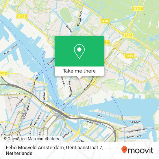 Febo Mosveld Amsterdam, Gentiaanstraat 7 map