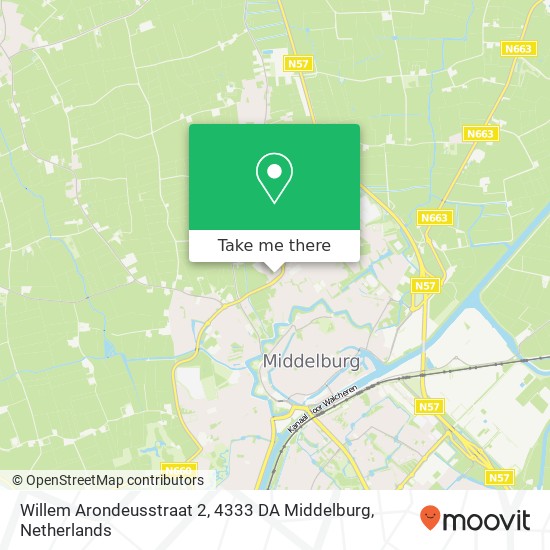 Willem Arondeusstraat 2, 4333 DA Middelburg map