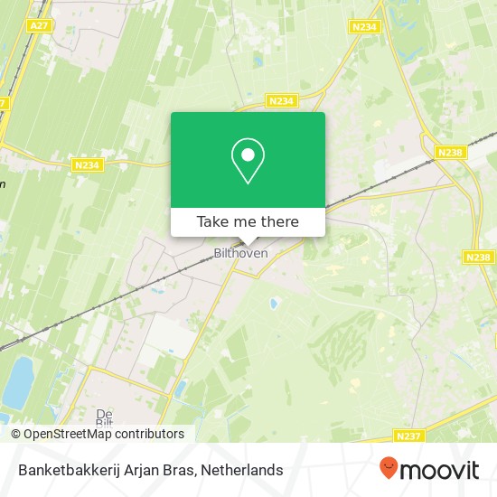 Banketbakkerij Arjan Bras, Julianalaan 6 map