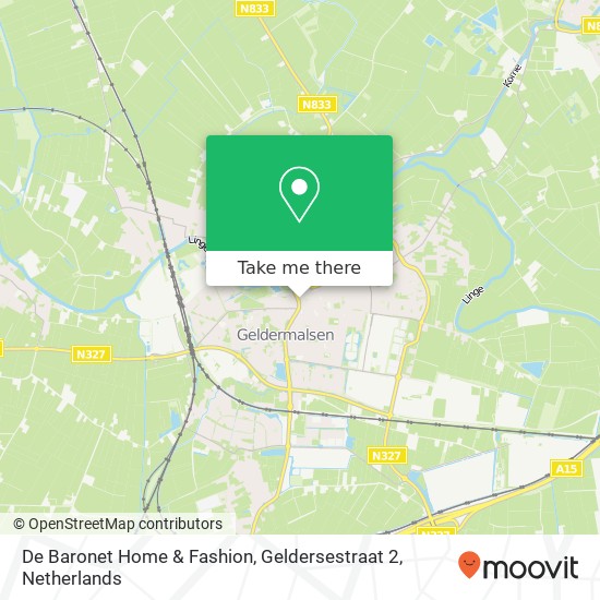 De Baronet Home & Fashion, Geldersestraat 2 map
