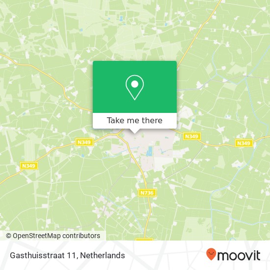 Gasthuisstraat 11, 7631 CB Ootmarsum map