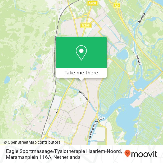 Eagle Sportmassage / Fysiotherapie Haarlem-Noord, Marsmanplein 116A map