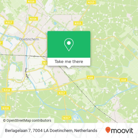 Berlagelaan 7, 7004 LA Doetinchem map