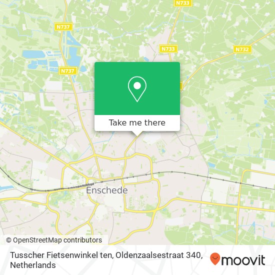 Tusscher Fietsenwinkel ten, Oldenzaalsestraat 340 map