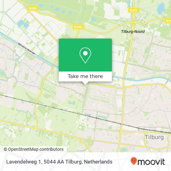 Lavendelweg 1, 5044 AA Tilburg Karte