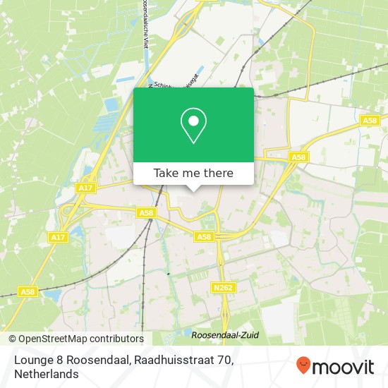 Lounge 8 Roosendaal, Raadhuisstraat 70 map