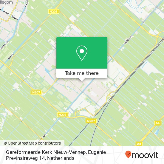 Gereformeerde Kerk Nieuw-Vennep, Eugenie Previnaireweg 14 map