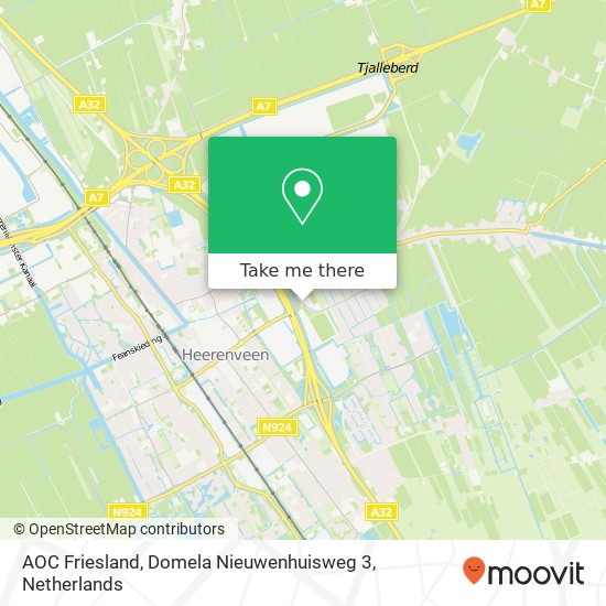 AOC Friesland, Domela Nieuwenhuisweg 3 Karte