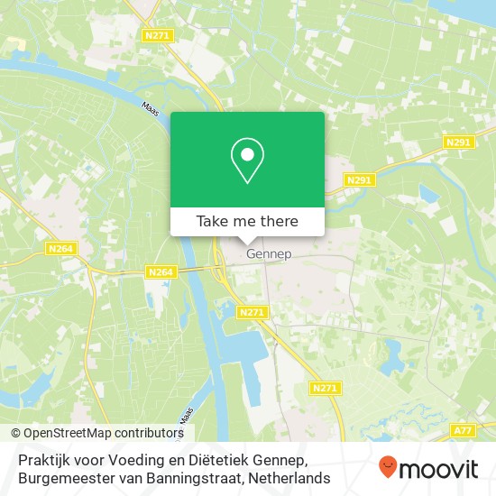 Praktijk voor Voeding en Diëtetiek Gennep, Burgemeester van Banningstraat map