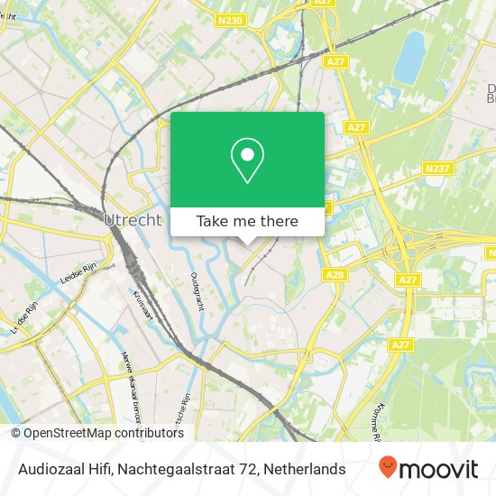 Audiozaal Hifi, Nachtegaalstraat 72 map