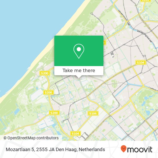 Mozartlaan 5, 2555 JA Den Haag map