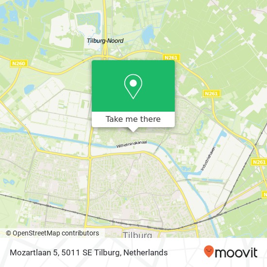 Mozartlaan 5, 5011 SE Tilburg Karte
