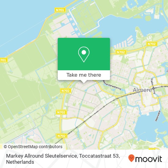 Markey Allround Sleutelservice, Toccatastraat 53 map