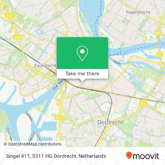 Singel 411, 3311 HG Dordrecht Karte