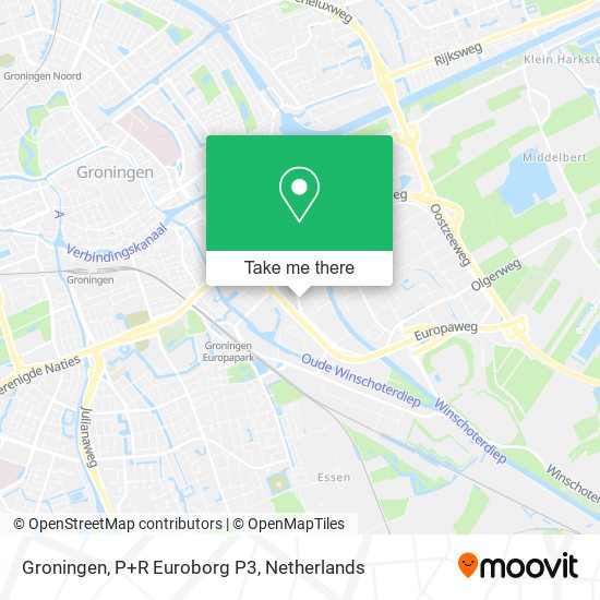 Groningen, P+R Euroborg P3 map