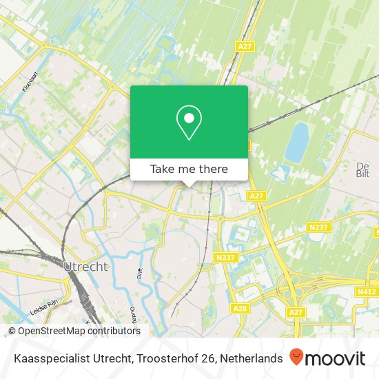 Kaasspecialist Utrecht, Troosterhof 26 Karte