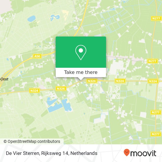 De Vier Sterren, Rijksweg 14 map