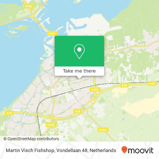 Martin Visch Fishshop, Vondellaan 48 map