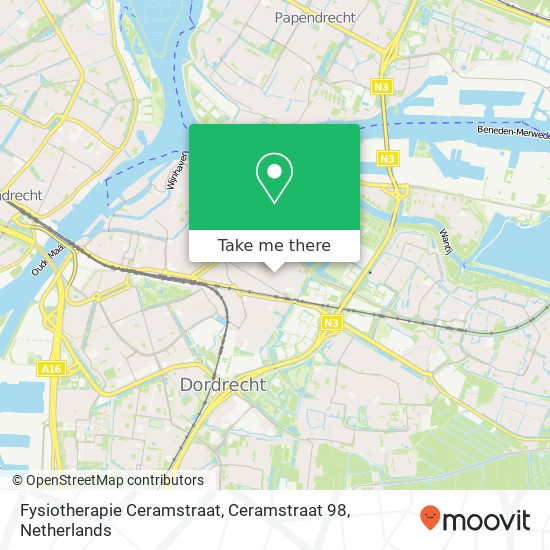 Fysiotherapie Ceramstraat, Ceramstraat 98 map