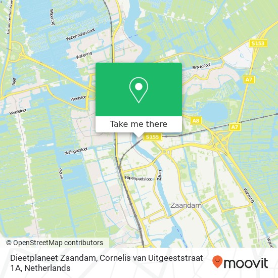 Dieetplaneet Zaandam, Cornelis van Uitgeeststraat 1A map