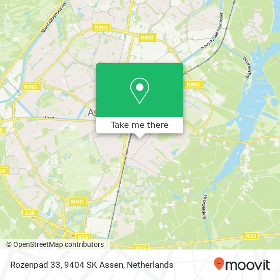 Rozenpad 33, 9404 SK Assen map