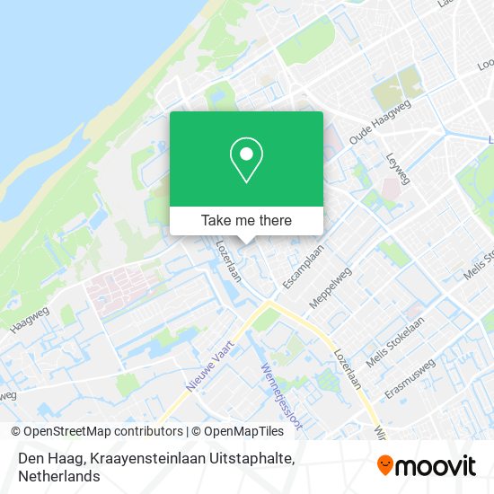 Den Haag, Kraayensteinlaan Uitstaphalte Karte