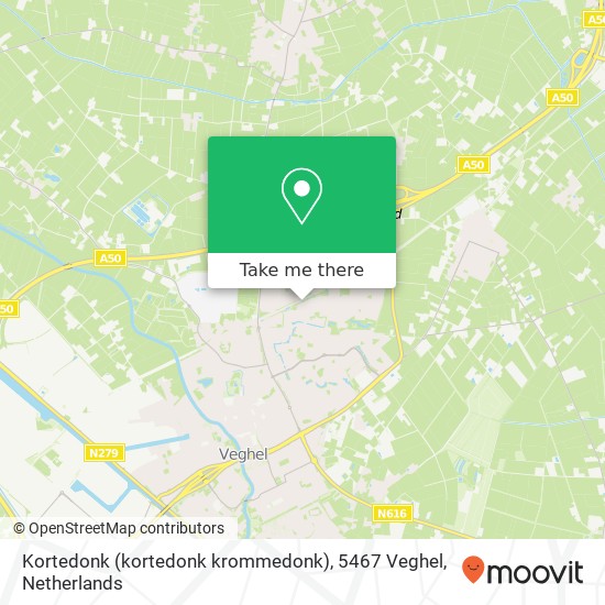 Kortedonk (kortedonk krommedonk), 5467 Veghel Karte