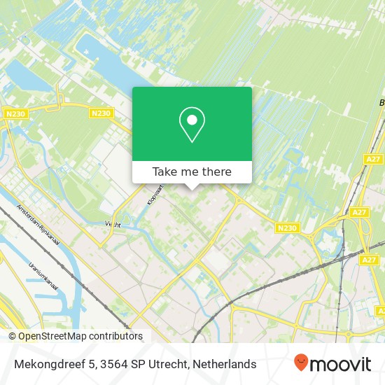 Mekongdreef 5, 3564 SP Utrecht Karte