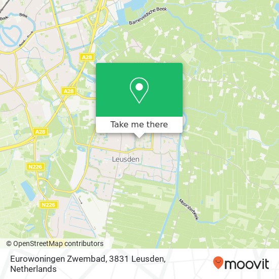 Eurowoningen Zwembad, 3831 Leusden map