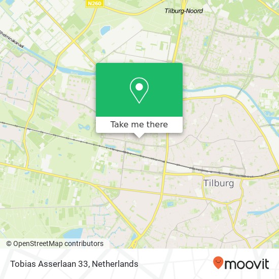 Tobias Asserlaan 33, 5042 NP Tilburg Karte