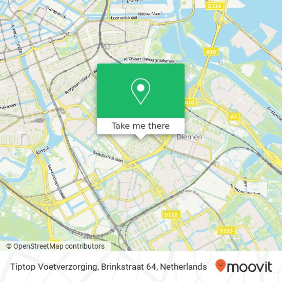 Tiptop Voetverzorging, Brinkstraat 64 map