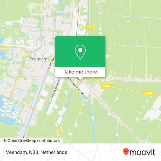 Veendam, N33 map