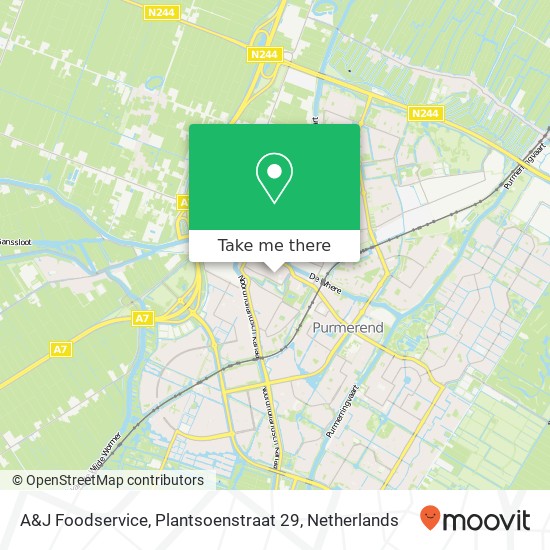 A&J Foodservice, Plantsoenstraat 29 map