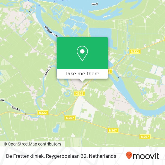 De Frettenkliniek, Reygerboslaan 32 map