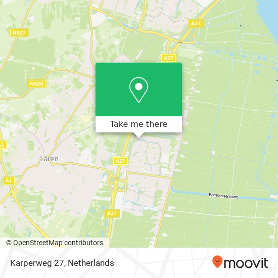Karperweg 27, 3755 KM Eemnes map