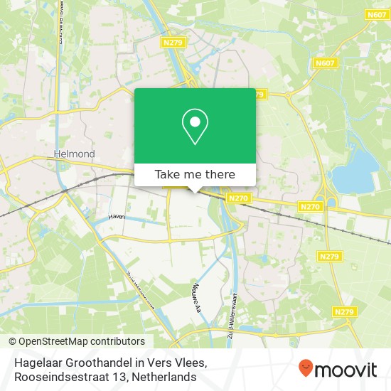 Hagelaar Groothandel in Vers Vlees, Rooseindsestraat 13 map