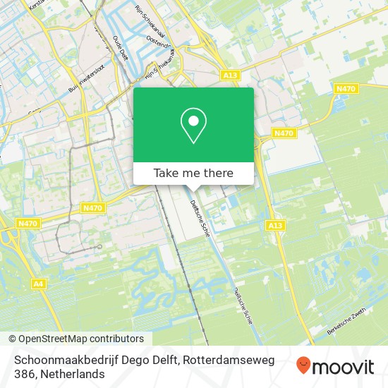 Schoonmaakbedrijf Dego Delft, Rotterdamseweg 386 map