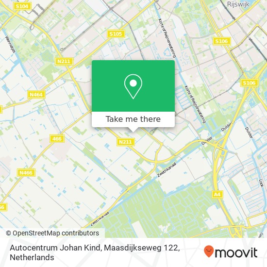 Autocentrum Johan Kind, Maasdijkseweg 122 map