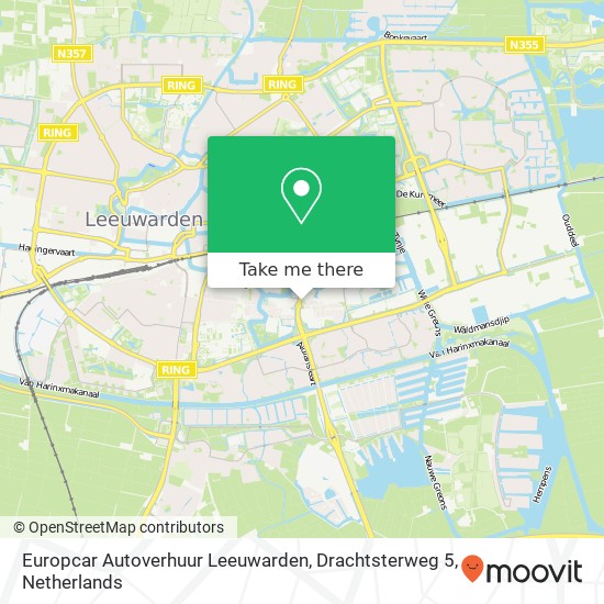 Europcar Autoverhuur Leeuwarden, Drachtsterweg 5 Karte