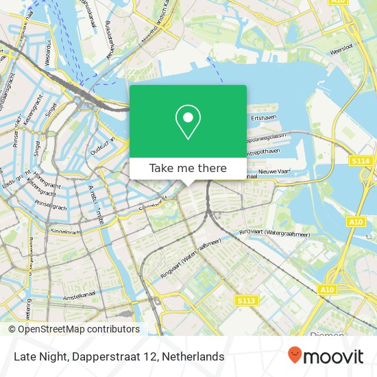 Late Night, Dapperstraat 12 map