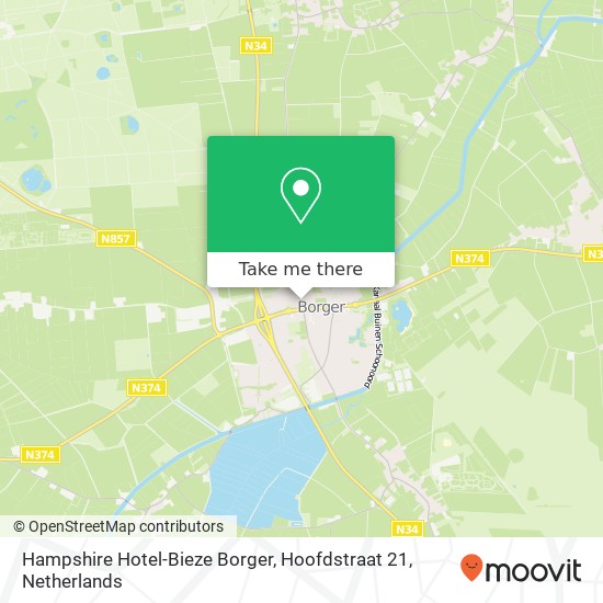 Hampshire Hotel-Bieze Borger, Hoofdstraat 21 map