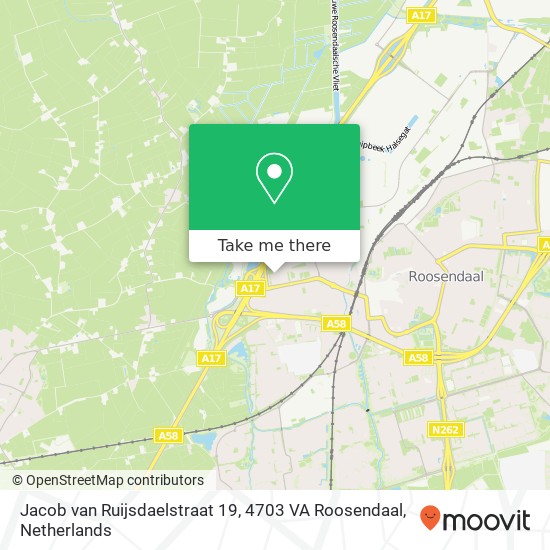 Jacob van Ruijsdaelstraat 19, 4703 VA Roosendaal map