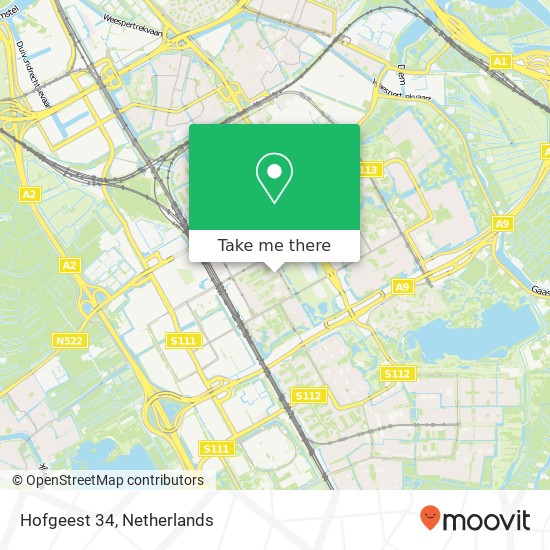 Hofgeest 34, 1102 EB Amsterdam map