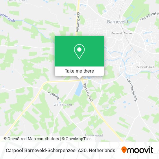 Carpool Barneveld-Scherpenzeel A30 Karte