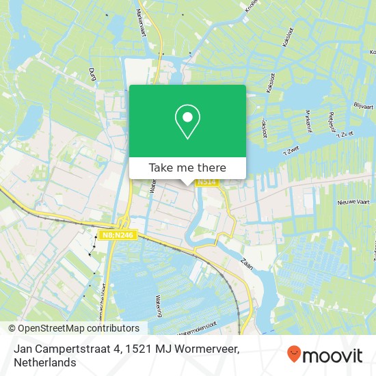 Jan Campertstraat 4, 1521 MJ Wormerveer map