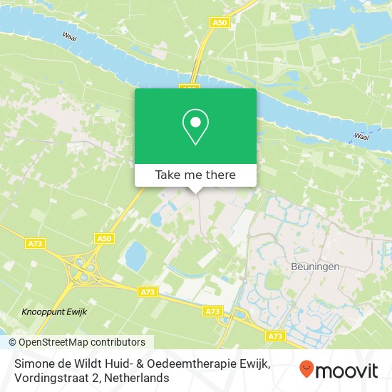 Simone de Wildt Huid- & Oedeemtherapie Ewijk, Vordingstraat 2 map